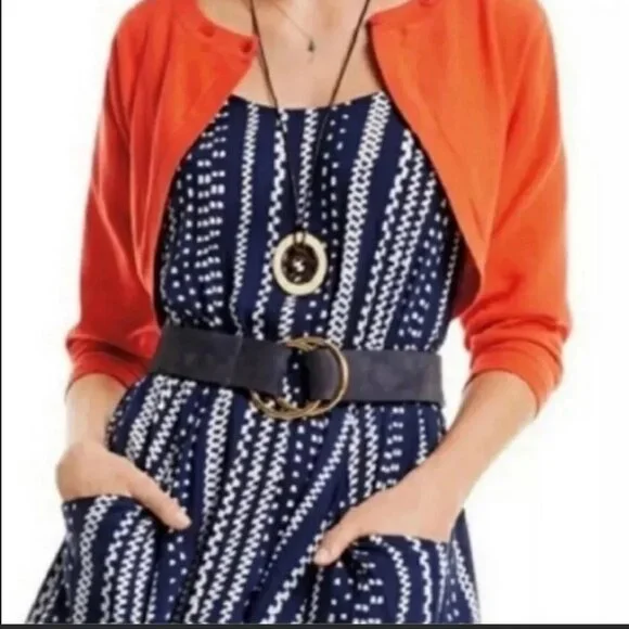 Cabi #5008 Cropped Piccolo Shrug Cardigan Tiger Lily Orange XS - Picture 4 of 9
